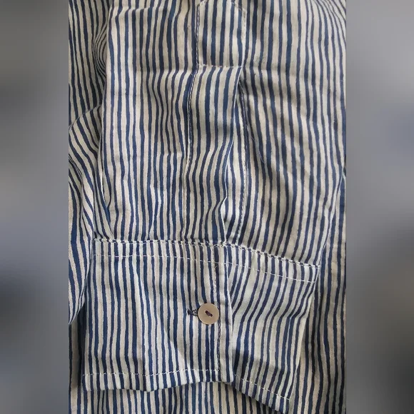 Rock Flower Paper Suri Navy Recycled Cotton Shirt Long Dress - Picture 9 of 9